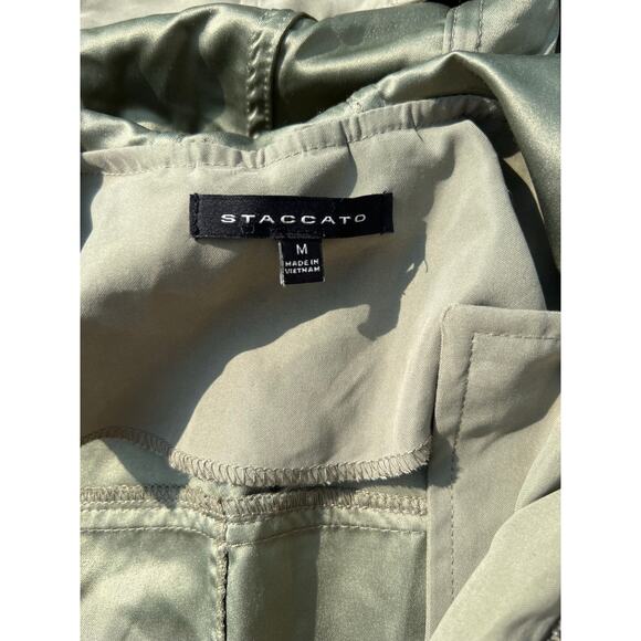 Staccato Jacket Women Size Medium Olive Hooded Roll Up Long Sleeve Lightweight - Picture 3 of 9